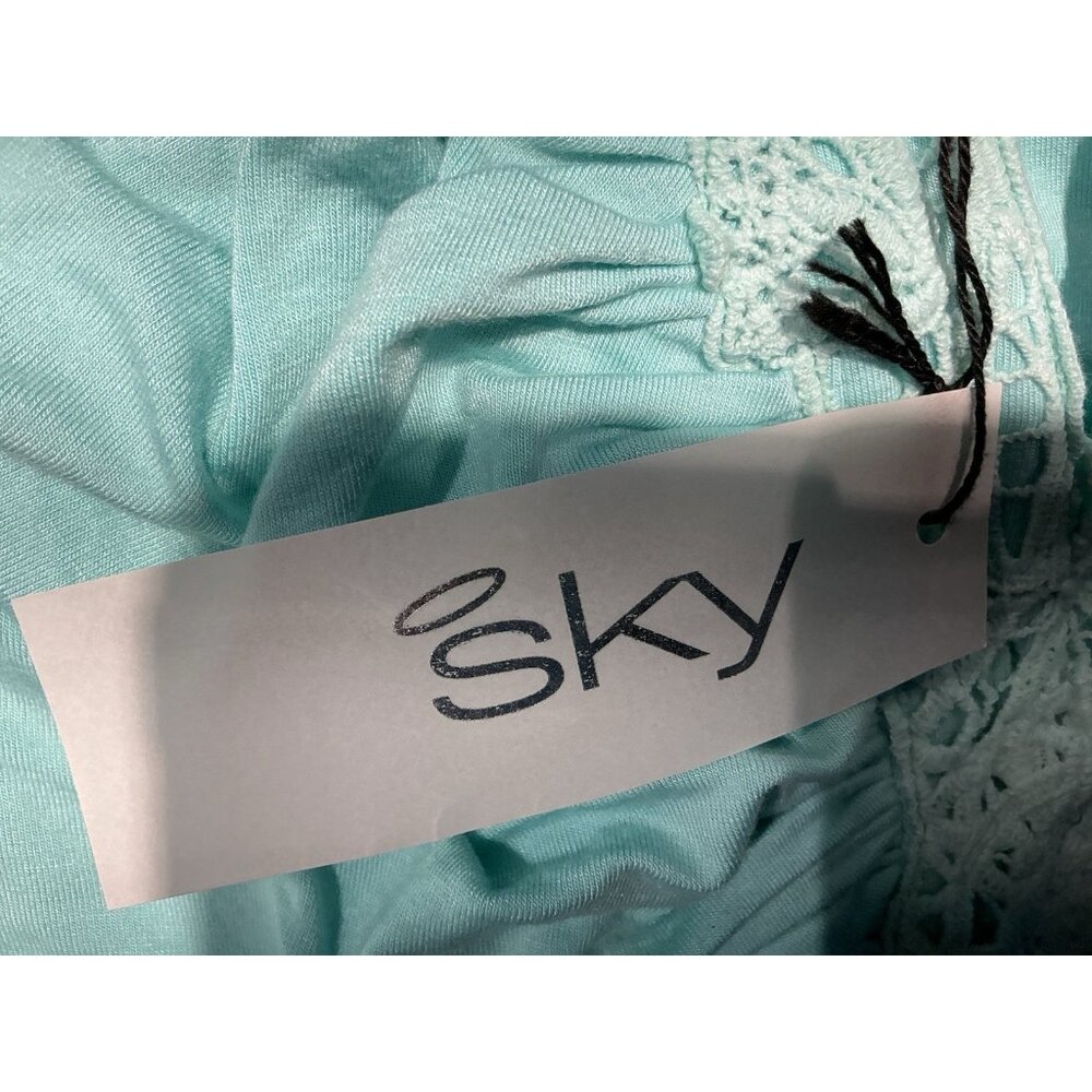 Sky Maxi Dress Medium Mint Color Strapless Boning At V Neck Lace Trim NWT - Picture 7 of 8